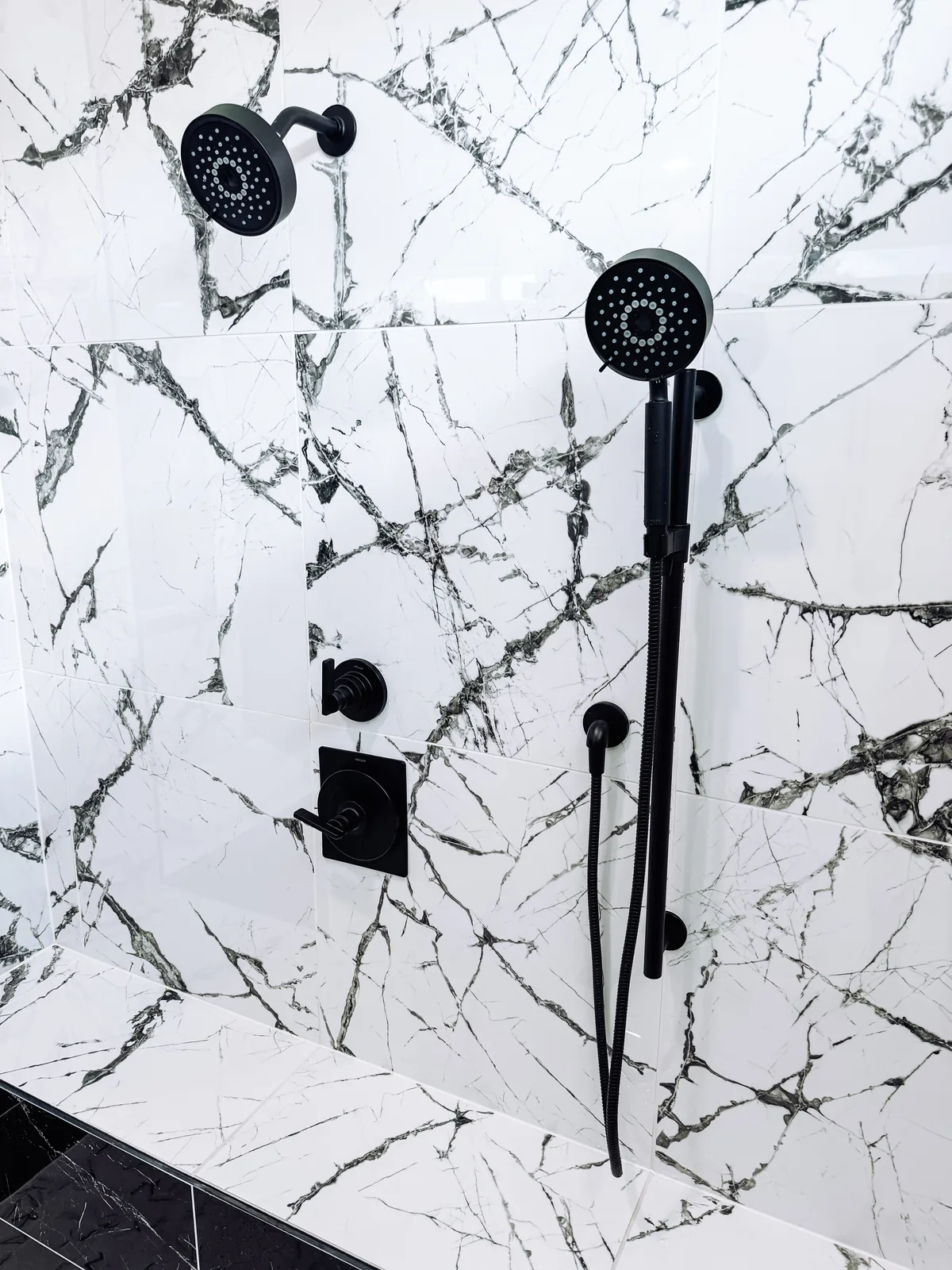Walk-in tile shower bathroom remodel near Manvel, TX