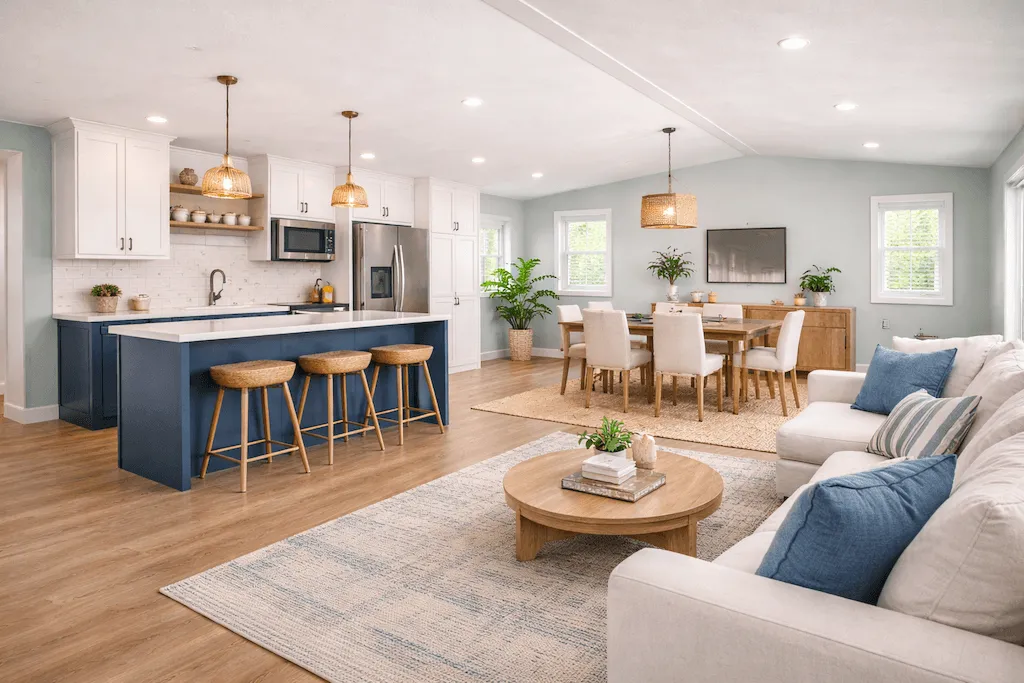 Renovated manufactured home with updated finishes