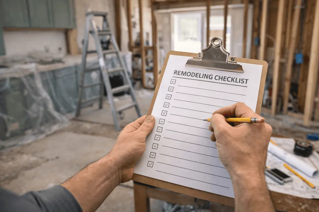 Home remodeling project moving from planning to finish