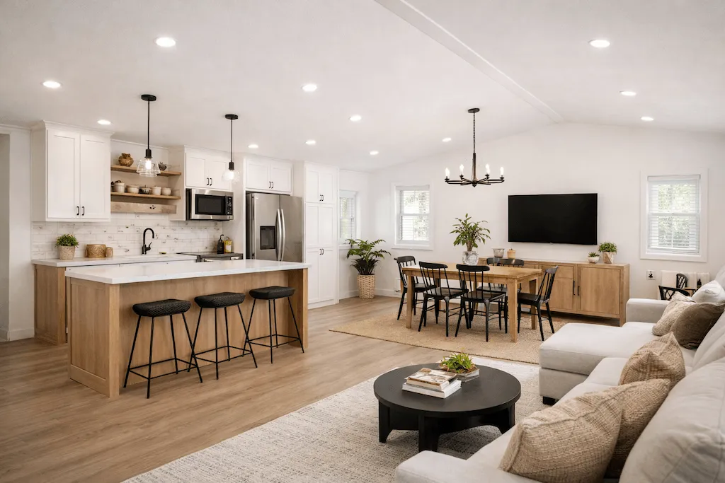 Manufactured home remodeled for modern style and comfort