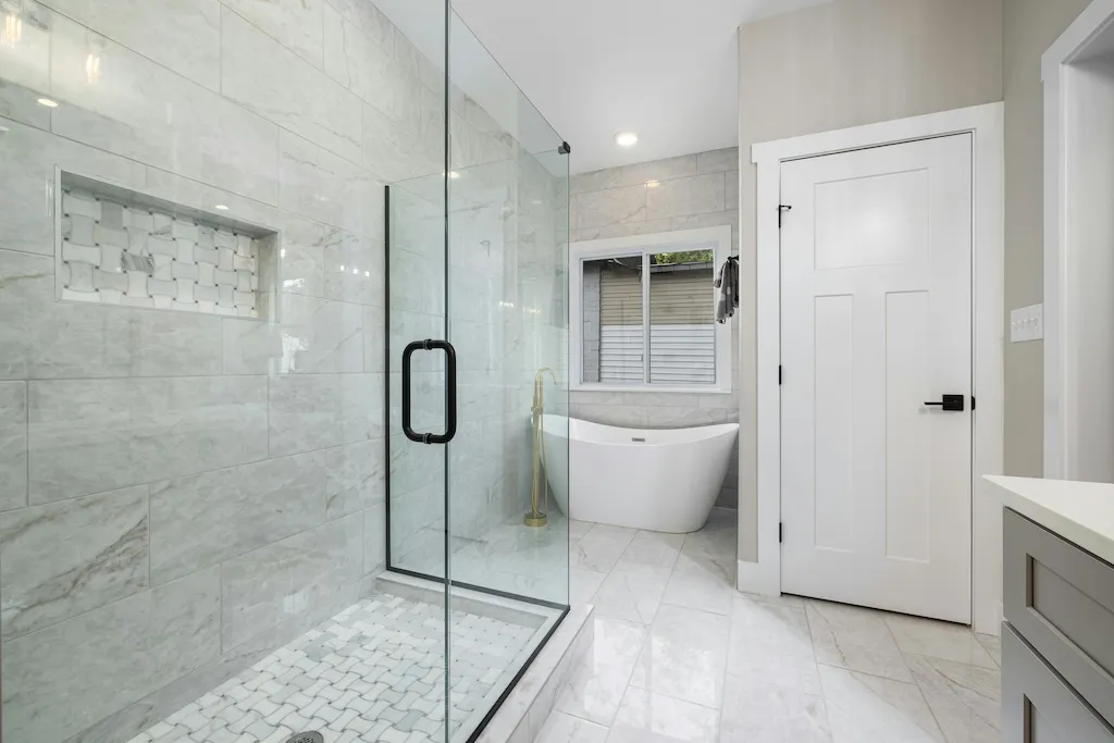 Newly remodeled bathroom with modern fixtures