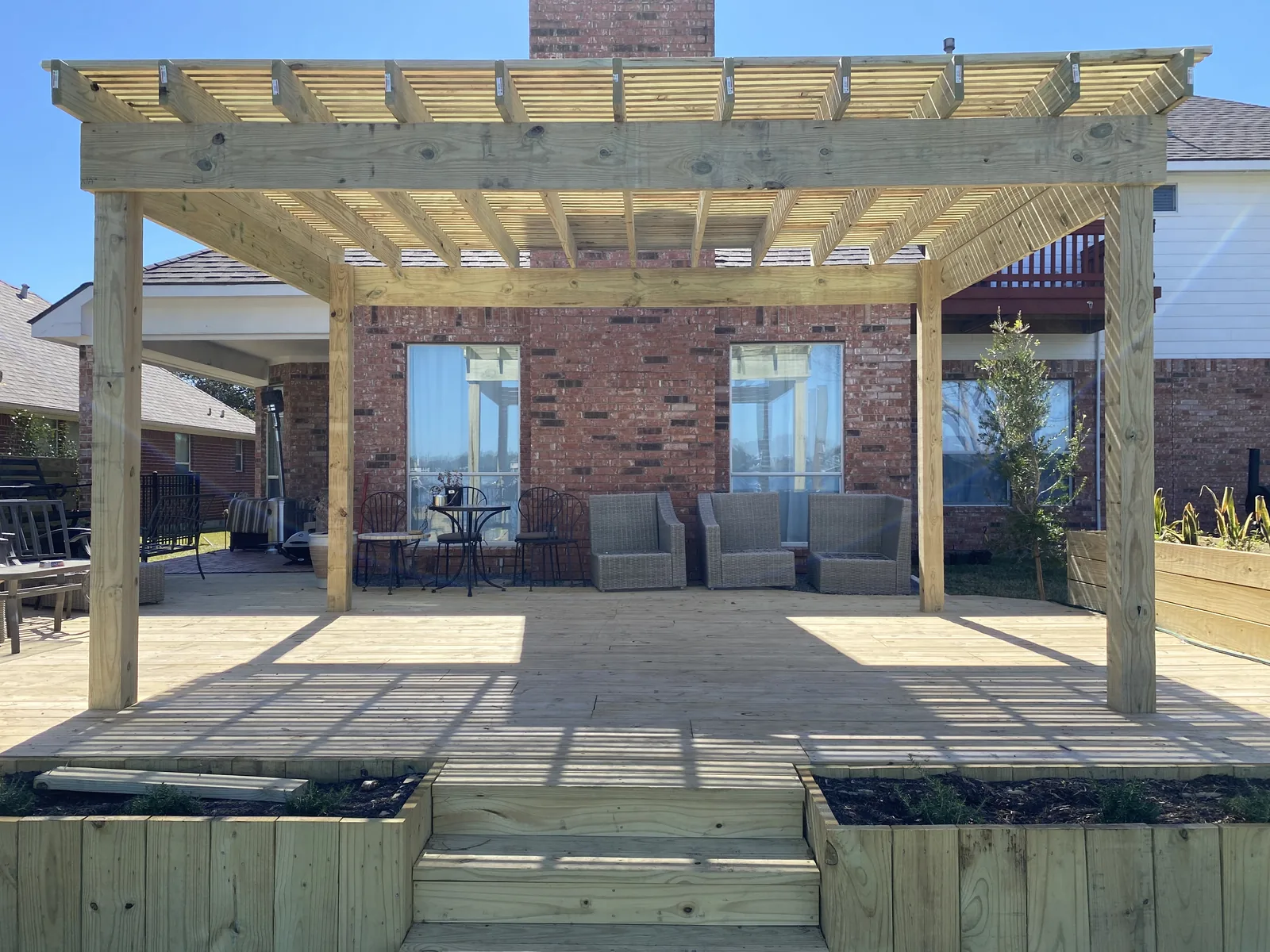 Completed outdoor living space on a Manvel, TX home remodel