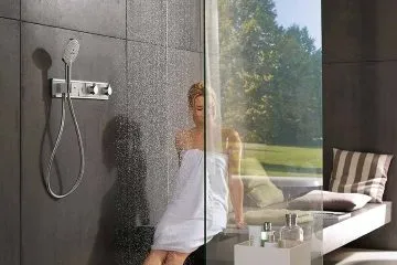Woman enjoying a walk-in shower